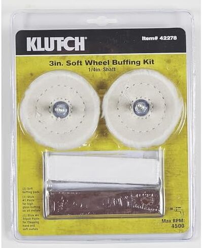 Klutch 3in. Buffing Kit with Pads and Paste 4-Pc., for Use with Power Drills with 4500 Max RPM in Saudi Arabia