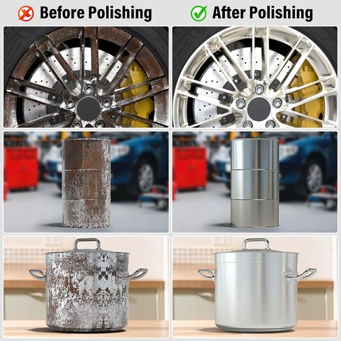 عجلات تلميع مجرى الهواء مقاس 8 بوصات من BURMONG لمطحنة زاوية 4.5 بوصة، وعجلة تلميع عازلة 9 قطع للسيارة، ووسادة عجلة تلميع معدنية من الألومنيوم ومجموعة مركبة لإنهاء المرآة (فتحة أربور 5/8 بوصة) in Kuwait
