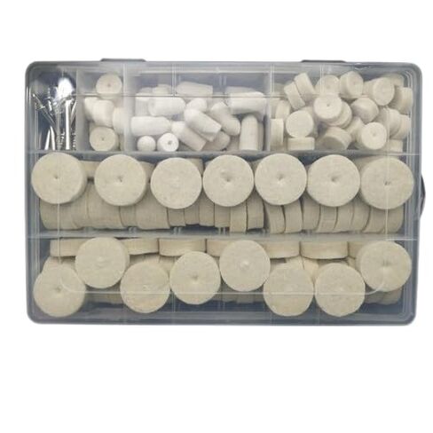 200PCS Wool Felt Polishing Wheels with 3mm (1/8") Shank for Rotary Tools, Multi-Purpose Polishing & Buffing Kit for Metal, Jewelry, Glass, Includes Storage Case in Saudi Arabia