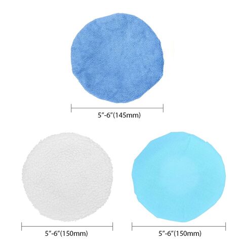 Multi-Material Buffing Waxing Bonnet Set - Microfiber Wool Non-Woven Pads Covers for Car Polishing and Buffering in Kuwait