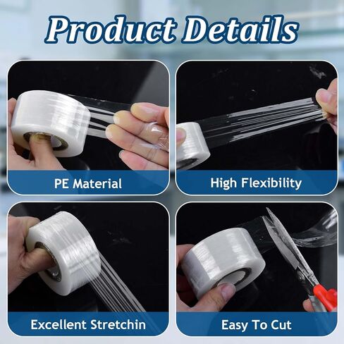 3 لفات من فيلم طبق بيتري الشفاف، 984 قدم × 1.2 بوصة، فيلم ختم مختبر مقاوم للرطوبة لجميع الأغراض، أفلام بولي بلاستيكية قابلة للتمدد، غلاف ذاتي الختم لطبق بيتري وتطعيم حضانة النباتات in Kuwait