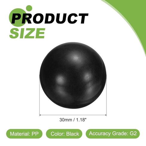 uxcell 10pcs PP Plastic Bearing Balls, 3/4"(19.05mm) Solid Plastic Balls G2 Precision Polypropylene Mini Ball, Black in Kuwait