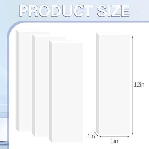 4 عبوات من مكعبات بلاستيكية HDPE مقاس 30.48 سم × 7.62 سم ​​× 2.54 سم، مكعبات صلبة من البولي إيثيلين للتصنيع والهندسة والنماذج الأولية وتحسين الأرضيات المنزلية والمشروعات اليدوية (أبيض) in Kuwait