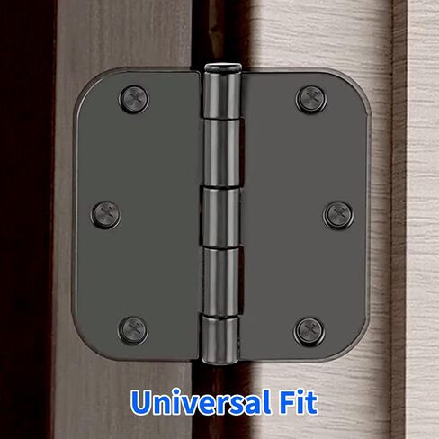 Hecila 10PCS Door Hinge Shims for Door Hinge Repair Rounded Black Doors Hinges Matte 3.5 Inch Hinges Spacers Filling Gaps in Interior Doors Flat Iron Bifold Residential Interior Exterior Closets in Saudi Arabia