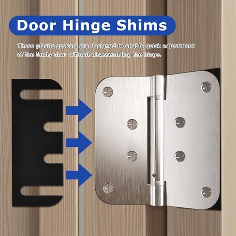 حشوات مفصلات الباب، 12 قطعة 4 بوصة حشوات مفصلات باب الأجهزة لمجموعة الإصلاح - سمك 0.047 بوصة (اللون: أسود) in Kuwait