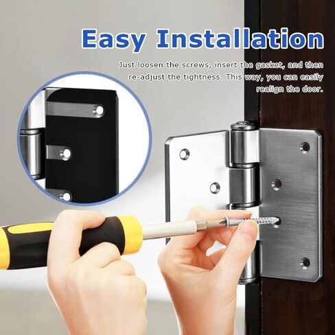 حشوات مفصلات الباب، 12 قطعة 4 بوصة حشوات مفصلات باب الأجهزة لمجموعة الإصلاح - سمك 0.047 بوصة (اللون: أسود) in Kuwait