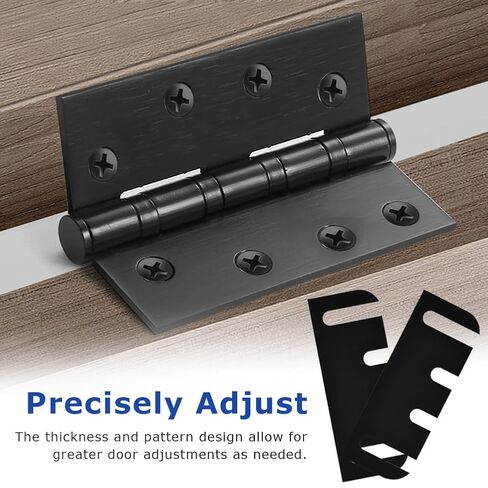 حشوات مفصلات الباب، 12 قطعة 4 بوصة حشوات مفصلات باب الأجهزة لمجموعة الإصلاح - سمك 0.047 بوصة (اللون: أسود) in Kuwait