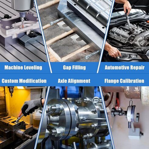 156 Pcs Size C 4" x 4" Stainless Steel Slotted Shims Kit, Metal Shim Stock for Leveling, Precision Shims Assortment with Feeler Gauge and Storage Box, Shim Kit for Furniture, Machinist, Motor Shop in Kuwait