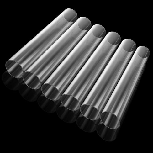 LANIAKEA 6PCS Clear Polycarbonate Tube, 2" (50mm) Diameter Round DIY Plastic Tubing, 12"(305mm) Length Rigid Storage Tube,5/64" (2mm) Wall in Saudi Arabia