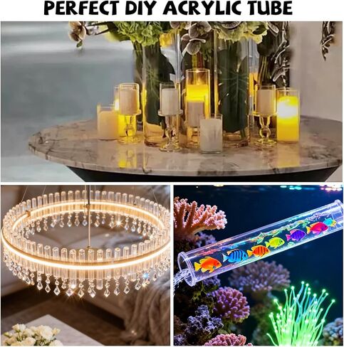 LANIAKEA 6PCS Clear Polycarbonate Tube, 2" (50mm) Diameter Round DIY Plastic Tubing, 12"(305mm) Length Rigid Storage Tube,5/64" (2mm) Wall in Saudi Arabia