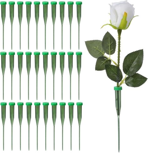 30 قطعة من أنابيب المياه الزهرية للزهور، أنابيب مياه الزهور الخضراء، قوارير جذعية للزهور مقاس 5.71 بوصة مع أغطية أنبوب زهور بلاستيكي لترتيبات الزهور الطازجة ومستلزمات بائعي الزهور in Kuwait
