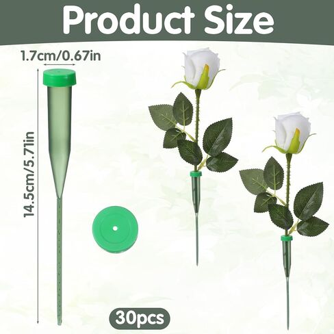 30 قطعة من أنابيب المياه الزهرية للزهور، أنابيب مياه الزهور الخضراء، قوارير جذعية للزهور مقاس 5.71 بوصة مع أغطية أنبوب زهور بلاستيكي لترتيبات الزهور الطازجة ومستلزمات بائعي الزهور in Kuwait