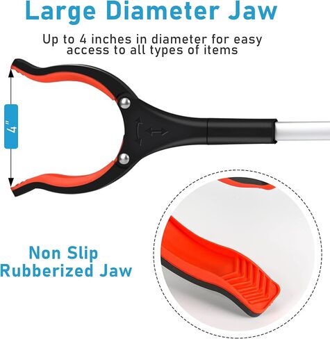 Grabber Reacher Tool, 32" Grabbers for Elderly, Lightweight Extra Long Handy Trash Claw Grabber, Mobility Aid Reaching Assist Tool for Trash Pick Up, Nabber, Litter Picker, Arm Extension (Orange1) in Kuwait