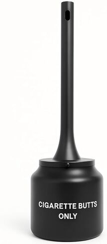 Aluminum 5 Gallon Cigarette Butt Disposal Outdoor, Durable Smoker’s Outpost Site Saver Cigarette Receptacle, Large All Weather Outdoor Ashtray 40" H x 12" Diameter, Black in Saudi Arabia