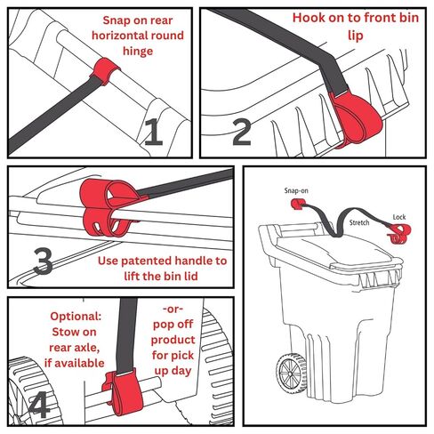 Trash Can Lock for Animals Raccoon Proof Garbage Can Lock, Keeps Raccoons & Animals Out of Trash Bins, Heavy Duty Outdoor Lid Lock System in Saudi Arabia