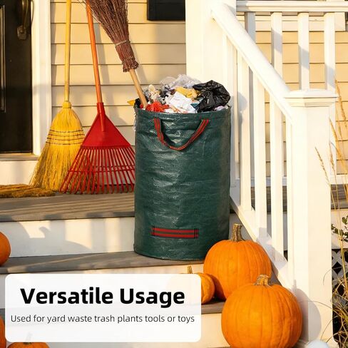 TJE Reusable Leaf Collector Bags, Heavy-Duty 52 Gallon Collapsible Yard Waste Bag, Waterproof Freestanding Design for Leaves, Grass, Garden Debris & Camping Storage, Green in Saudi Arabia