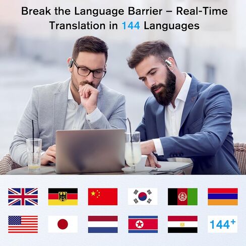 AI Translator Earbuds, Real-Time Language Translation, Multi Languages Translation Headphones 3 in 1, Noise Cancelling, Wireless Bluetooth 5.3, Travel Business, Vital Translate Buds for iOS & Android in Kuwait