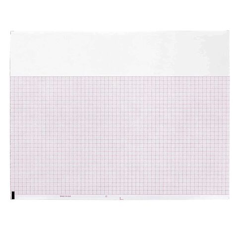 Mortara 716-0237-00 ورق تسجيل Assurance 50 ECG للطراز Burdick 8300، 8500 وAtria ECGs، لوحة Z-Fold Red Grid | 5 عبوات in Kuwait
