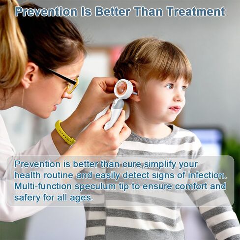 Otoscope Ear Camera with Light, 1.4" Screen 1080P HD Ear Scope, 12 Silicone Specula Tips, Photo & Video Recording, Type-C Rechargeable, Ear Cleaning Camera for Adult Kid and Pet in Kuwait