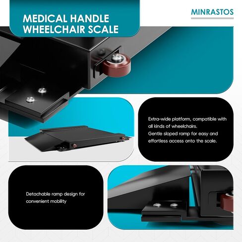 Wheelchair Scale with Dual Detachable Extended Ramp for Home Use Medical Portable Light Weight Digital Scale 1000x0.1lb Precision in Kuwait