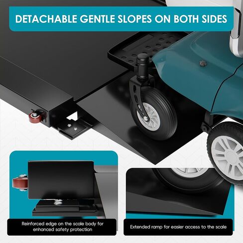 Wheelchair Scale with Dual Detachable Extended Ramp for Home Use Medical Portable Light Weight Digital Scale 1000x0.1lb Precision in Kuwait