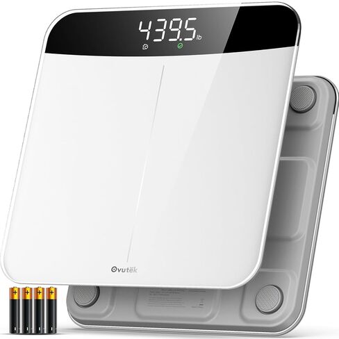 Ovutek Bathroom Scales Digital Weight, Topnotch Quality 450lb Weight Scale, Most Accurate to 0.05lb, Automatic Weighing Scale for Body Weight, Baby, Pet, Larger LED, Sturdy and Durable Base Machine in Saudi Arabia