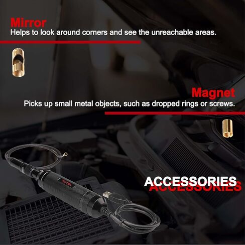 منظار التفتيش Autel MaxiVideo MV105 - مسبار نحيف للغاية 5.5 مم، مقاوم للماء IP67، يعمل مع الماسح الضوئي Autel MK808S/MS906/MK906BT/MS908/MS909/MS919/Elite/Ultra & PC، ضوء LED in Saudi Arabia