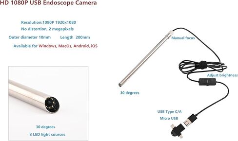 كاميرا منظار USB بدقة 30 درجة HD 1080P للتدريب على اللفة، متوافقة مع نظام iOS in Kuwait