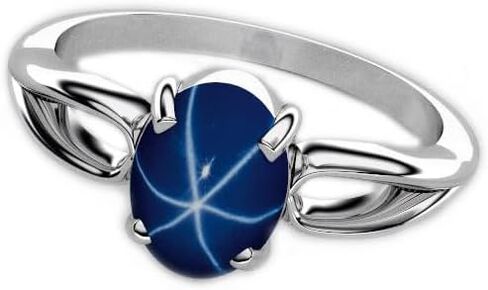 Cornflower Blue Star Sapphire Sterling Silver Ring (6) in Kuwait