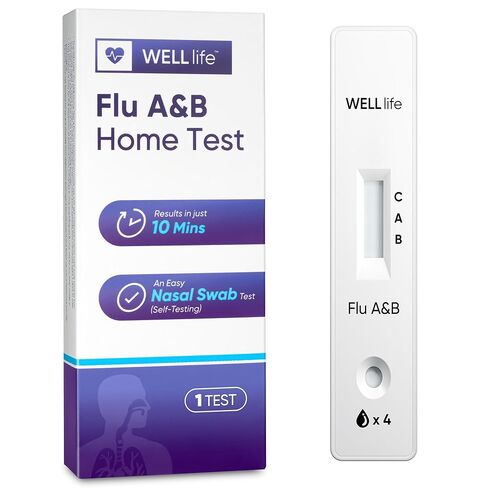 اختبار WELLlife Flu A&B المنزلي، اختبارات الأنفلونزا للمنزل 2 تؤدي إلى اختبار الأنفلونزا غير الجراحي المعتمد من إدارة الغذاء والدواء الأمريكية (FDA) خلال 10 دقائق in Kuwait