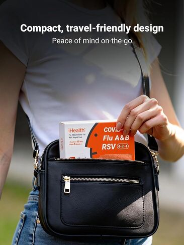 iHealth Flu A/B, COVID-19 & RSV 4-in-1 Antigen Rapid Test, Results in 15 Minutes, FDA Authorized OTC Home Test, Non-Invasive Nasal Swab, Easy to Use & No Discomfort (1 Pack, 4 Tests Total) in Kuwait