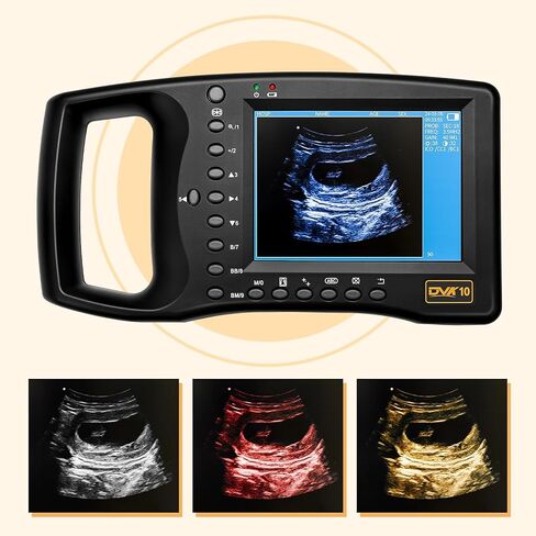 جهاز الموجات فوق الصوتية المحمول للحمل - جهاز تخطيط الصدى الرقمي بمسبار 3.5 ميجاهرتز ولوحات 8 ألوان - مثالي لاختبار حمل الأغنام والكلاب والقطط والخنازير in Kuwait