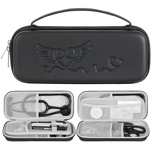 Stethoscope Case for 3M Littmann/ADC/Omron/MDF Stethoscope, Hard EVA Protective Carrying Bag with Mesh Pockets & Pen Slots, Portable Handle, Nursing Accessories for Nurses(Case Only), Pink in Kuwait