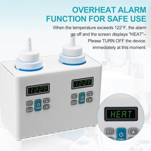 PER4MANCE Electric Double-Bottle Gel Warmer, Adjustable Temperature (93-113℉) & Bottom Groove Design, Overtemperature Alarm to Enhance Users Comfort in Kuwait