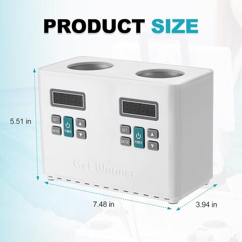 PER4MANCE Electric Double-Bottle Gel Warmer, Adjustable Temperature (93-113℉) & Bottom Groove Design, Overtemperature Alarm to Enhance Users Comfort in Kuwait