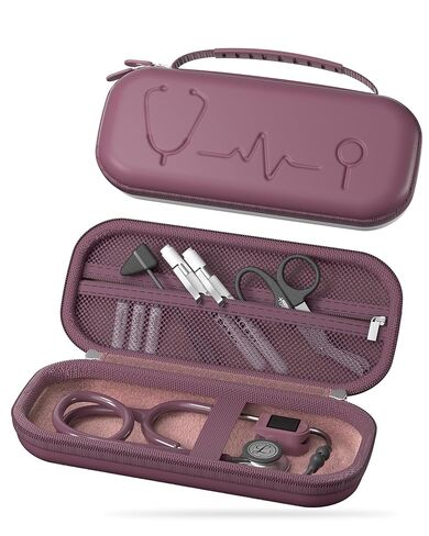 حافظة سماعة الطبيب ProCase لجهاز 3M Littmann Classic III & Cardiology IV، حقيبة حمل واقية صلبة تناسب MDF وADC وسماعات الطبيب Omron ومنظم التخزين الطبي للممرضات وطلاب التمريض - لون الشوكولاتة in Kuwait