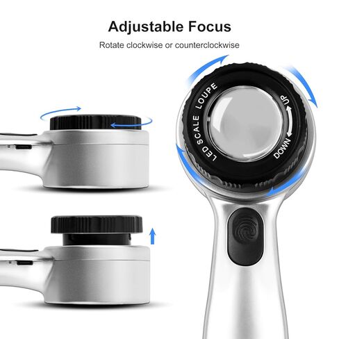 منظار الجلد المكبر 30x مع LED، محلل الجلد المحمول القابل لإعادة الشحن، 4 أوضاع إضاءة وعدسة عالية الوضوح لمراقبة الجلد وفروة الرأس وبصيلات الشعر in Kuwait