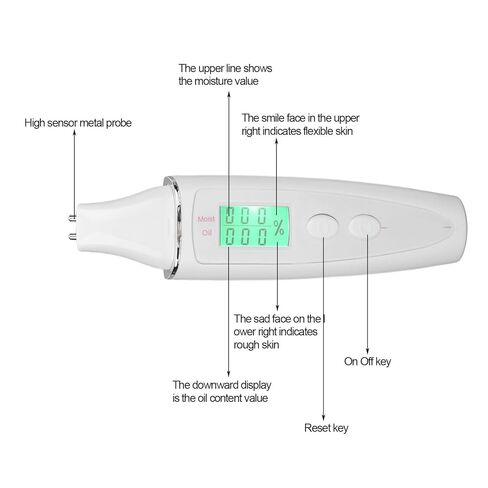 Skin Analyzer Skin Oil Analyzer, Portable Mini Meter Digital LCD Display, Skin Care Water Oil Tester Detector, Skin Water Oil Detector Pen in Kuwait