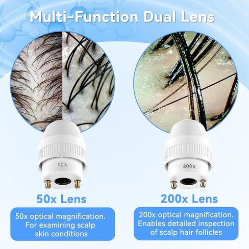 محلل شعر الجلد، ماسح ضوئي رقمي قابل لإعادة الشحن بشاشة LCD مقاس 5 بوصات لكشف فروة الرأس، كاشف احترافي لرطوبة زيت بصيلات الشعر للاستخدام في الصالونات المنزلية in Kuwait