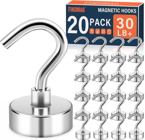 FINDMAG Magnetic Hooks Heavy Duty, 85lb+ Strong Magnetic Hooks for Cruise Cabins, Heavy Duty Magnets with Hook for Refrigerator, Black Magnet Hook for Classroom Kitchen Home 2026 Cruise Essentials in Saudi Arabia