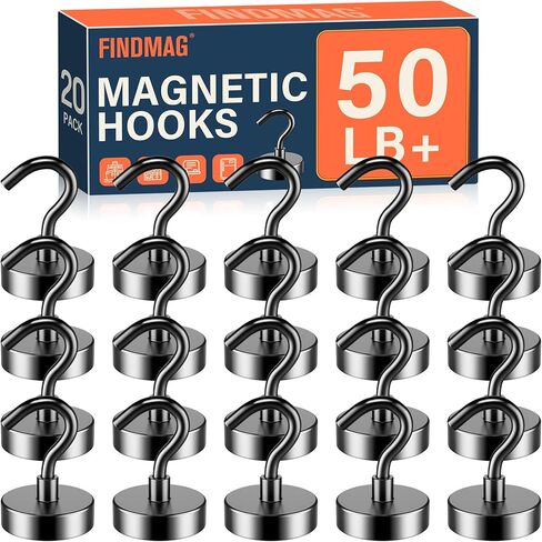 FINDMAG Magnetic Hooks Heavy Duty, 85lb+ Strong Magnetic Hooks for Cruise Cabins, Heavy Duty Magnets with Hook for Refrigerator, Black Magnet Hook for Classroom Kitchen Home 2026 Cruise Essentials in Saudi Arabia