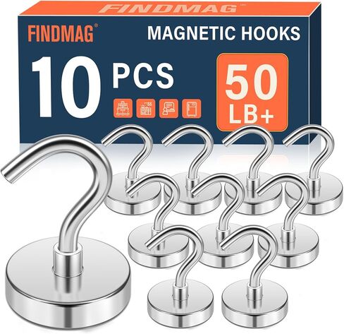 FINDMAG Magnetic Hooks Heavy Duty, 85lb+ Strong Magnetic Hooks for Cruise Cabins, Heavy Duty Magnets with Hook for Refrigerator, Black Magnet Hook for Classroom Kitchen Home 2026 Cruise Essentials in Saudi Arabia