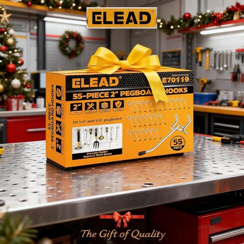 ELEAD 55-Piece 2 Inch Pegboard Hooks, Heavy Duty Peg Board Organizer Accessories, Peg Board Tool Hangers Fit for 1/4" and 1/8" Pegboard Hanging Tools Garage, Workshop, and Craft Storage in Saudi Arabia