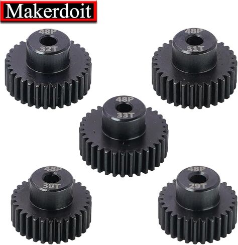 48p Pitch Pinion Gear Set 3.175mm 29T 30T 31T 32T 33T Hardened Steel fit 1/8 inch Shaft RC Car in Kuwait