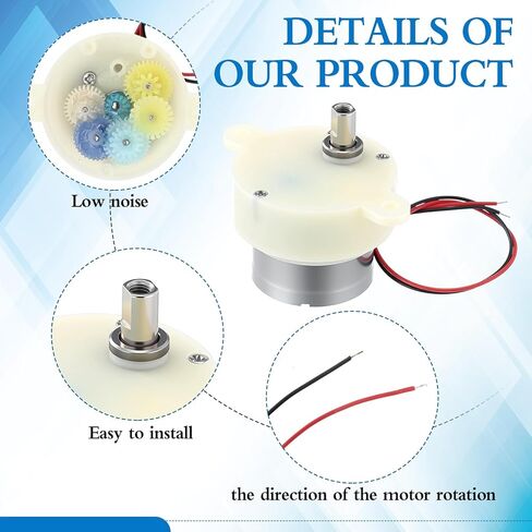 6 Pcs DC 6V 5RPM Slow Speed Gear Motor High Torque Rotating Motor Micro Electric Gearboxes 2-Wire Connecting in Kuwait