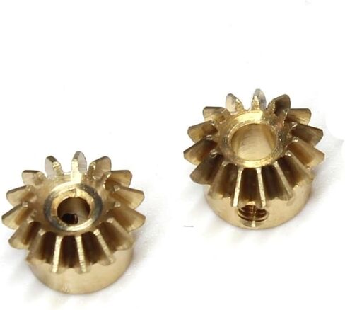2PCS 0.8M 15T Bevel Pinion Gear 1:1 Bevel Gear 3mm 4mm 5mm 6mm 6.35mm Bore Hole 0.8 Module 15 Teeth Brass Bevel Gear M3 Screw bore Shaft (4mm Brass) in Kuwait