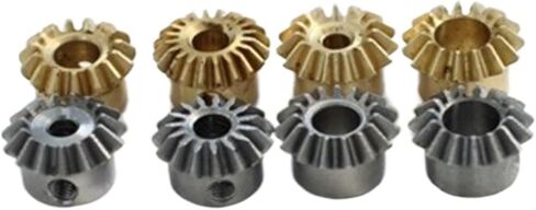 2PCS 0.8M 15T Bevel Pinion Gear 1:1 Bevel Gear 3mm 4mm 5mm 6mm 6.35mm Bore Hole 0.8 Module 15 Teeth Brass Bevel Gear M3 Screw bore Shaft (4mm Brass) in Kuwait