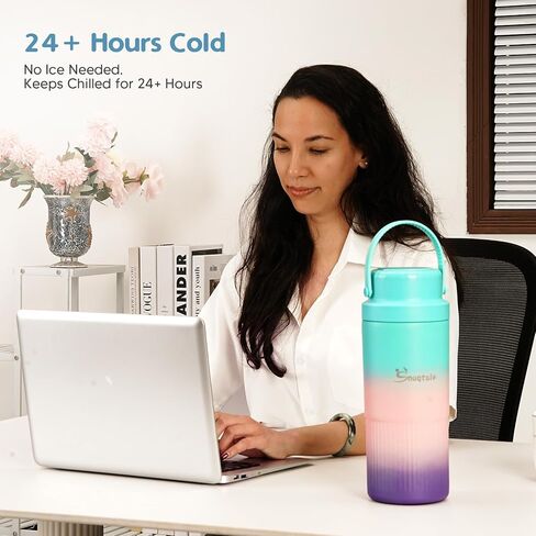 زجاجة مبرد حليب الأم الباردة المحمولة 22 أوقية لمدة 24 ساعة مع 2 * 300 مل من زجاجات خالية من BPA للسفر والهواء الطلق مبرد حليب الأم in Kuwait