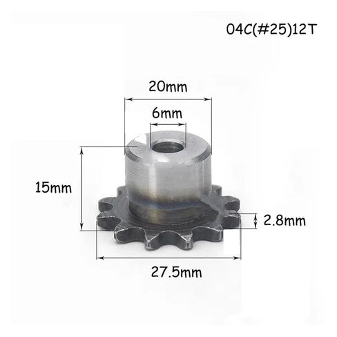 Steel Heavy Duty Motor Pinion Gear 9T-24T 04C #25 Sprockets for Roller Chain 9 10 11 12 13 14 15 16 17 18 19 20 21 22 23 24 Tooth 45# Steel Gear(24 Tooth) in Saudi Arabia
