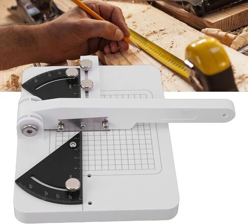 Miter Cutter, 45 Degree Adjustable Angle Cutting Station for Plastic and Wood with Protractor and Metal Knob, Uniform Cutting Lengths Manual Miter Cutter Tool in Kuwait